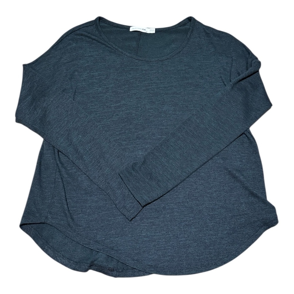 Rag & Bone Women’s Long Sleeve Scoop Neck Top Size S - Black/Green